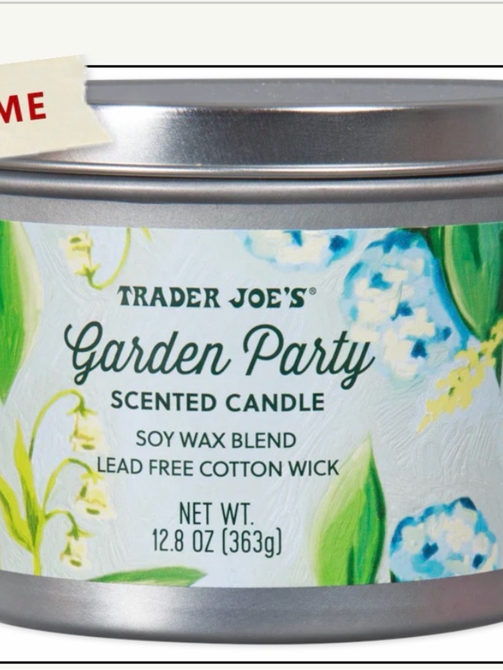 Trader Joe’s Garden Party Scented Candle - Silver Tin